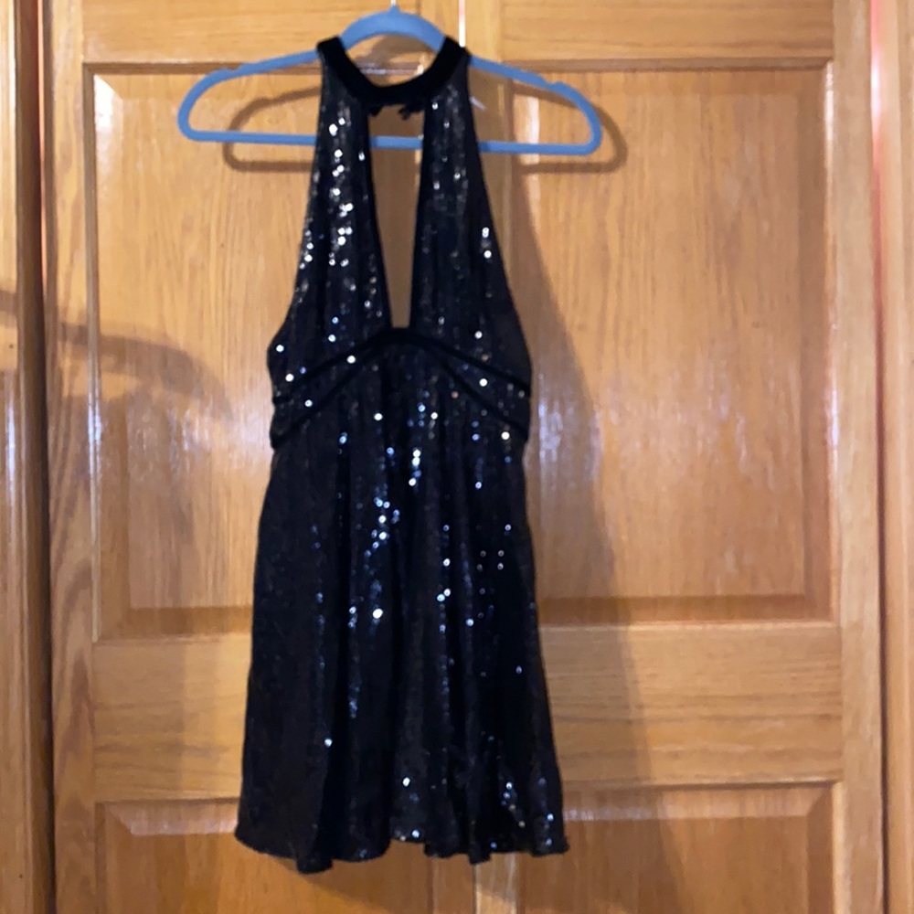 Free People Black Sequins Dress